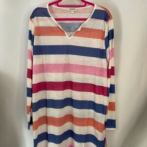 New Over Sized Fun Striped Tunic, 2xl